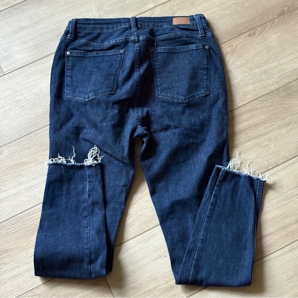 Judy Blue Dark Wash Jeans Size 11/30 Skinny Fit Stretch Raw Hem #JB88703 - Picture 6 of 8
